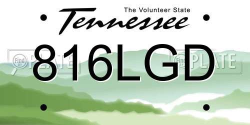 816LGD Tennessee License Plate