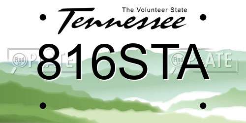 816STA Tennessee License Plate