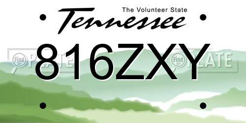 816ZXY Tennessee License Plate