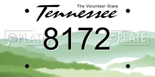 8172 Tennessee License Plate