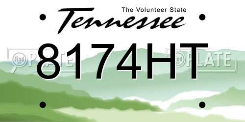 8174HT Tennessee License Plate
