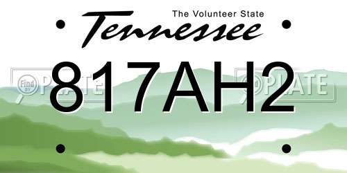 817AH2 Tennessee License Plate