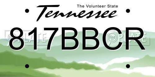 817BBCR Tennessee License Plate