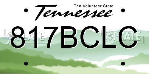 817BCLC Tennessee License Plate