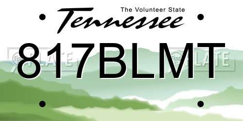 817BLMT Tennessee License Plate