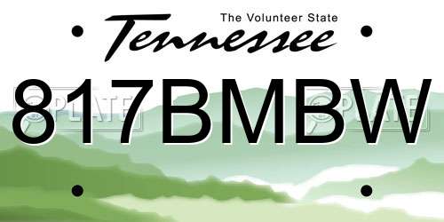 817BMBW Tennessee License Plate