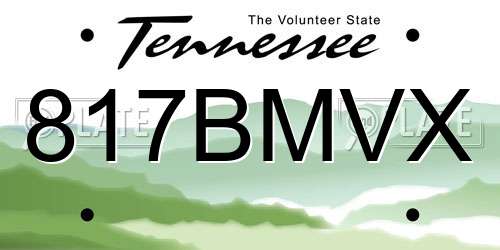 817BMVX Tennessee License Plate