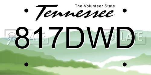 817DWD Tennessee License Plate