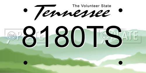 8180TS Tennessee License Plate