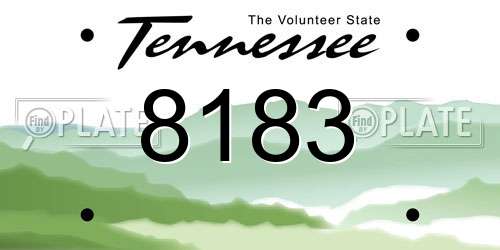 8183 Tennessee License Plate
