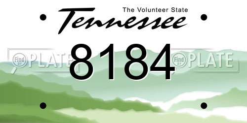 8184 Tennessee License Plate