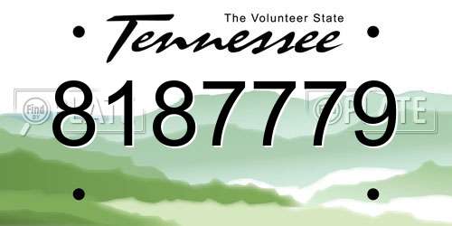 8187779 Tennessee License Plate