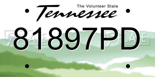 81897PD Tennessee License Plate