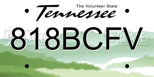 818BCFV Tennessee License Plate