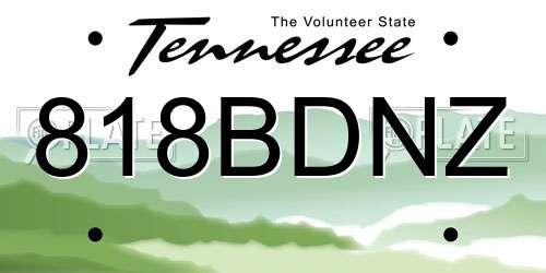 818BDNZ Tennessee License Plate