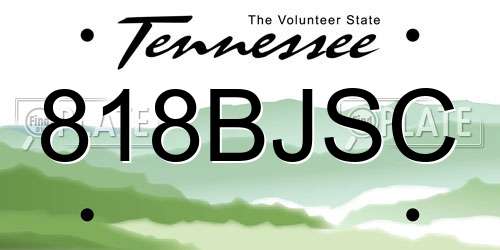 818BJSC Tennessee License Plate
