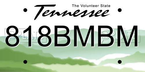 818BMBM Tennessee License Plate