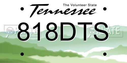818DTS Tennessee License Plate