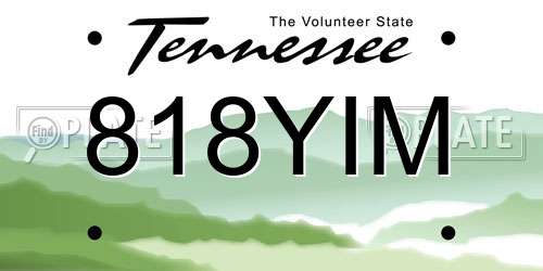 818YIM Tennessee License Plate