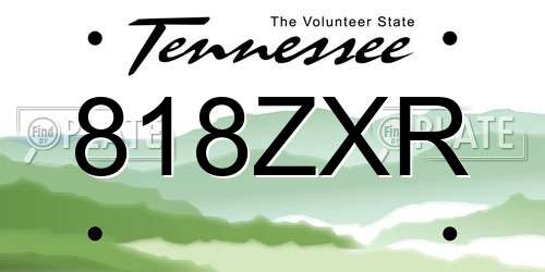 818ZXR Tennessee License Plate