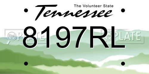 8197RL Tennessee License Plate