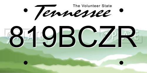 819BCZR Tennessee License Plate