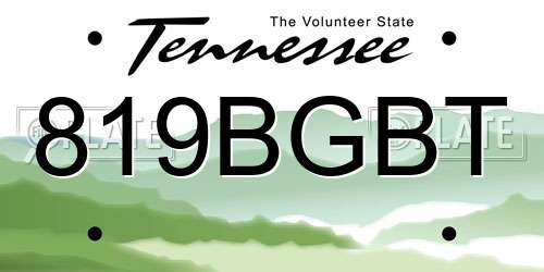 819BGBT Tennessee License Plate
