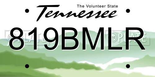 819BMLR Tennessee License Plate