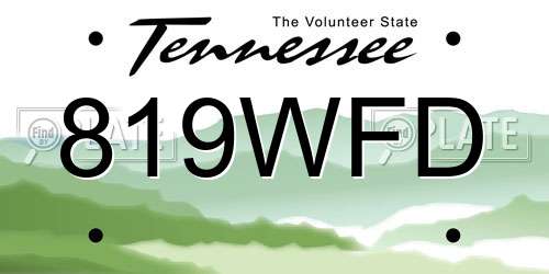 819WFD Tennessee License Plate
