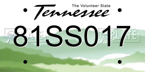 81SS017 Tennessee License Plate