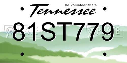 81ST779 Tennessee License Plate