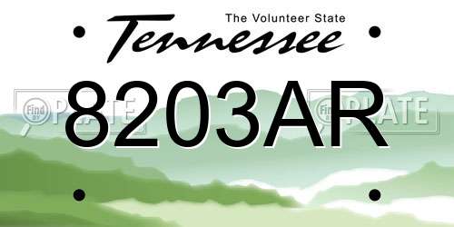 8203AR Tennessee License Plate