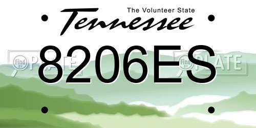 8206ES Tennessee License Plate