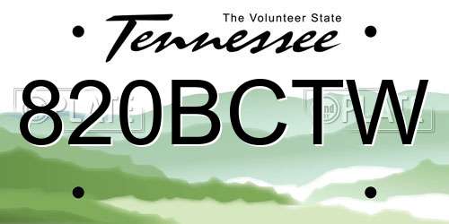 820BCTW Tennessee License Plate