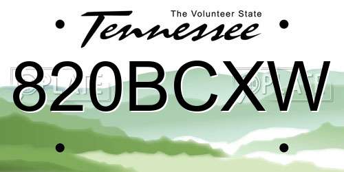 820BCXW Tennessee License Plate