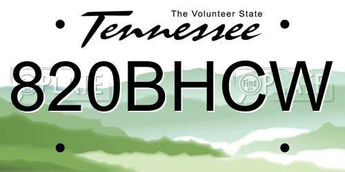 820BHCW Tennessee License Plate