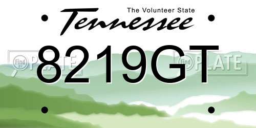 8219GT Tennessee License Plate