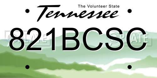 821BCSC Tennessee License Plate