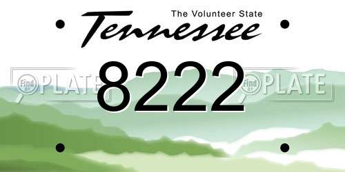 8222 Tennessee License Plate