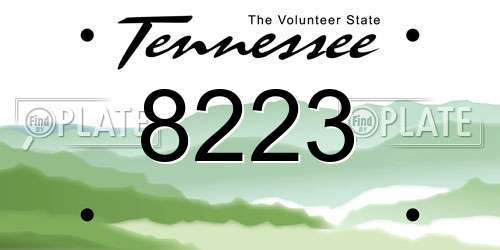 8223 Tennessee License Plate