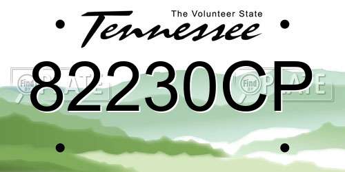 82230CP Tennessee License Plate