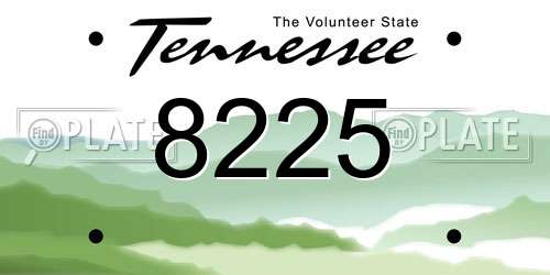 8225 Tennessee License Plate