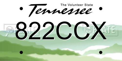 822CCX Tennessee License Plate