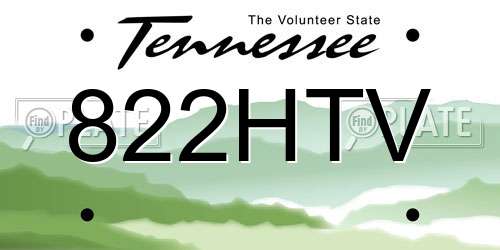822HTV Tennessee License Plate