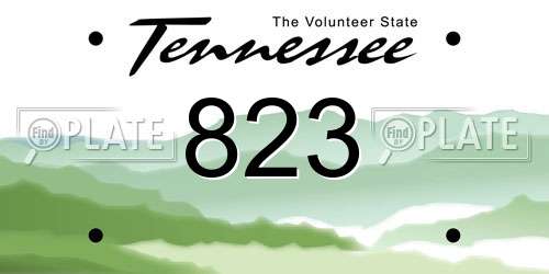 823 Tennessee License Plate