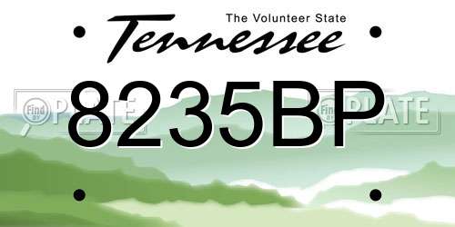 8235BP Tennessee License Plate