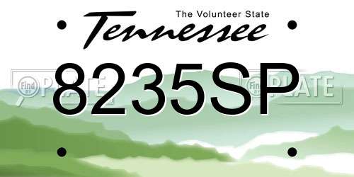 8235SP Tennessee License Plate