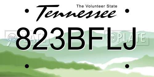 823BFLJ Tennessee License Plate