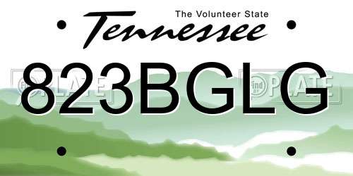 823BGLG Tennessee License Plate