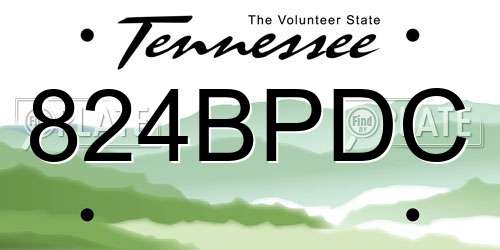824BPDC Tennessee License Plate